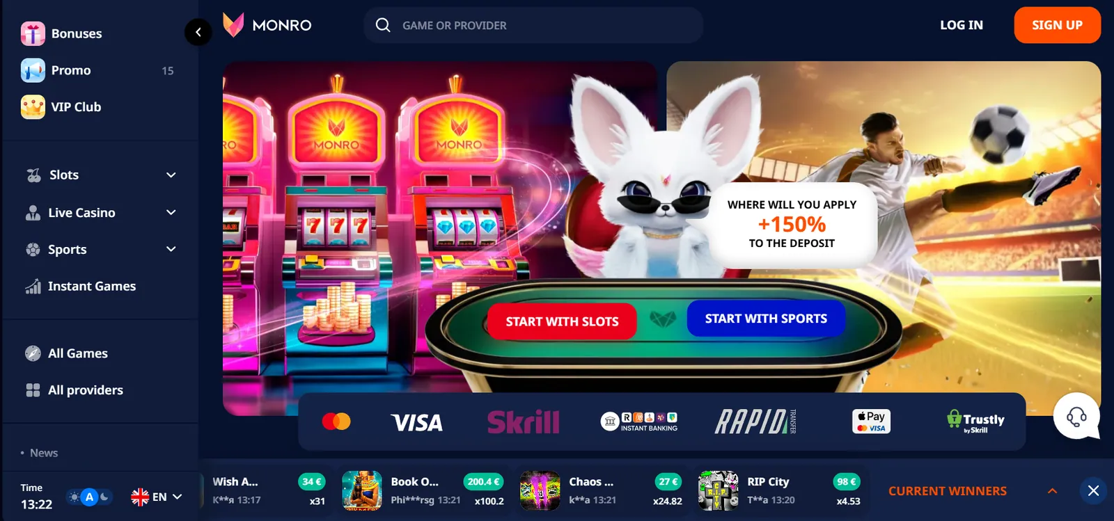 Tikrų pinigų kazino 2026 Monro casino